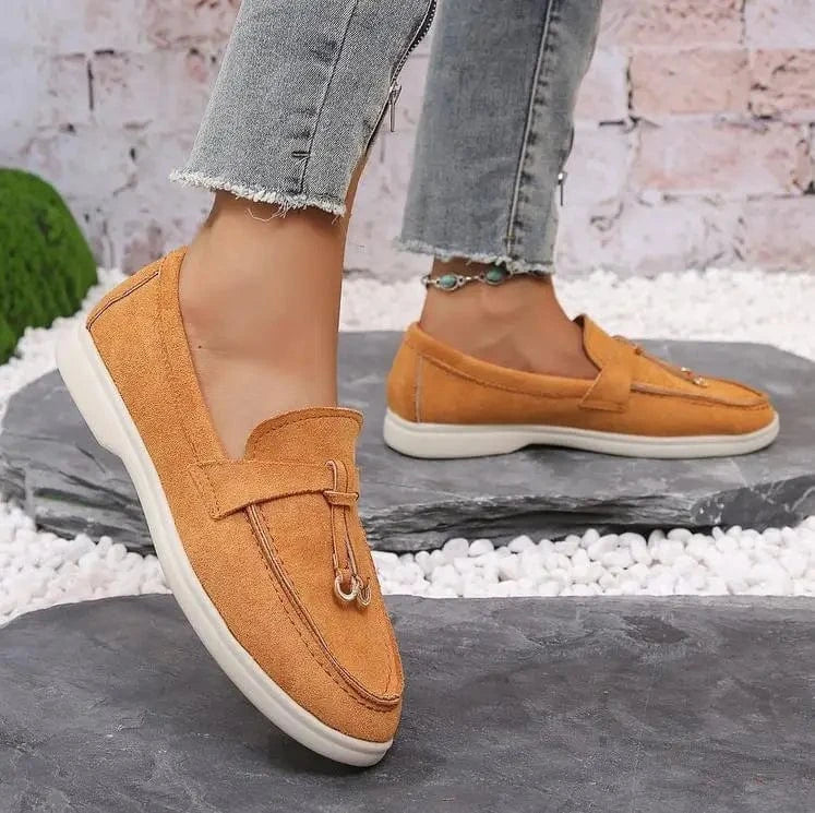 Women’s Faux Suede Slip - On Loafers - ShalayeFashion