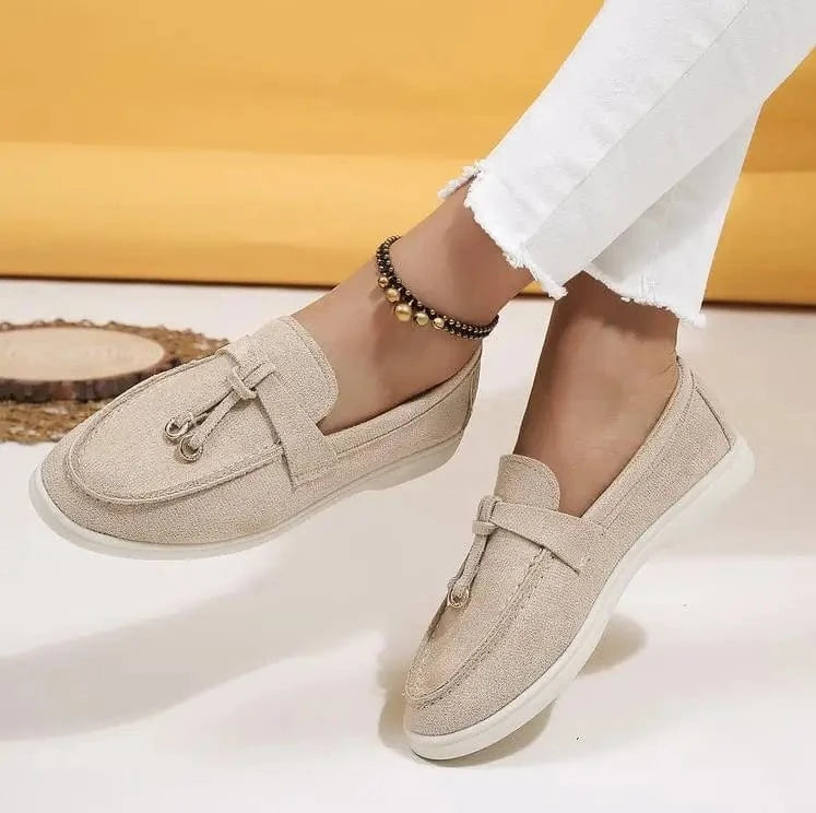 Women’s Faux Suede Slip - On Loafers - ShalayeFashion