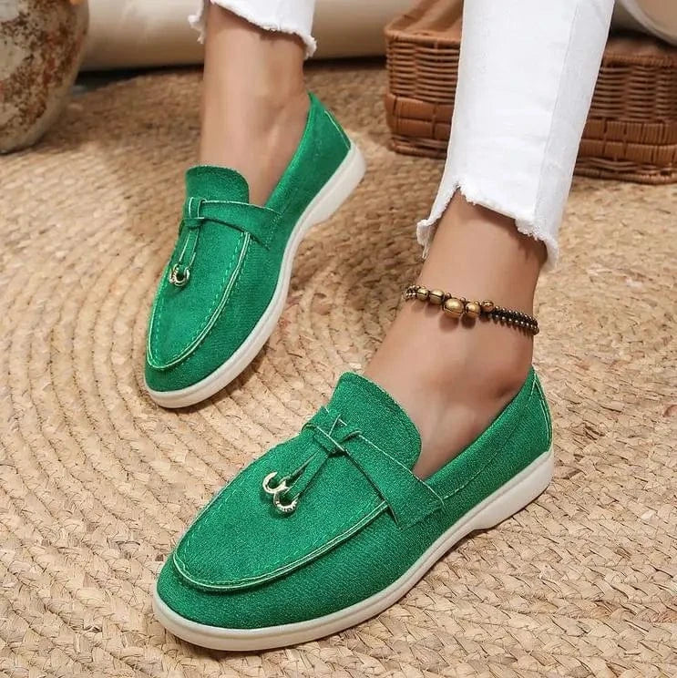 Women’s Faux Suede Slip - On Loafers - ShalayeFashion