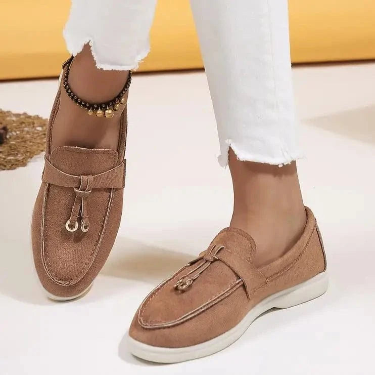 Women’s Faux Suede Slip - On Loafers - ShalayeFashion