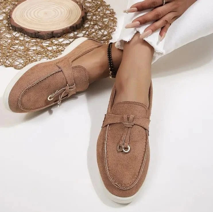Women’s Faux Suede Slip - On Loafers - ShalayeFashion