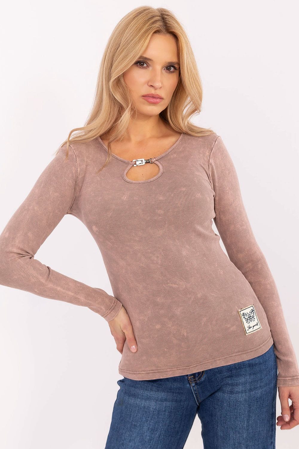 Women’s Fitted Ribbed Cotton Blouse - ShalayeFashion