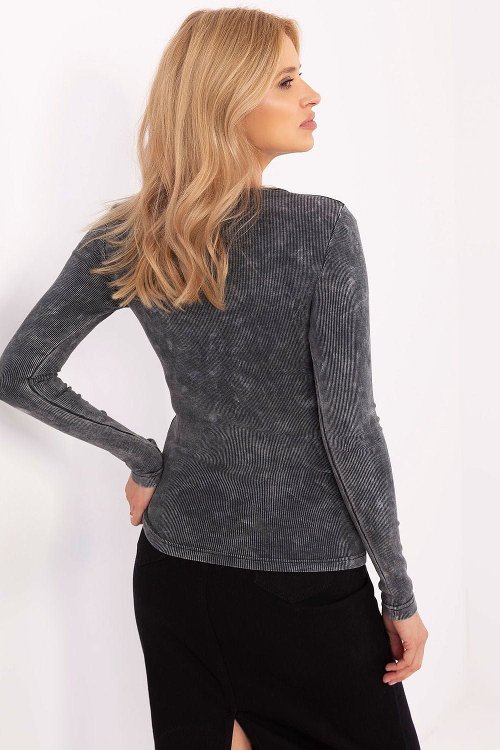 Women’s Fitted Ribbed Cotton Blouse - ShalayeFashion