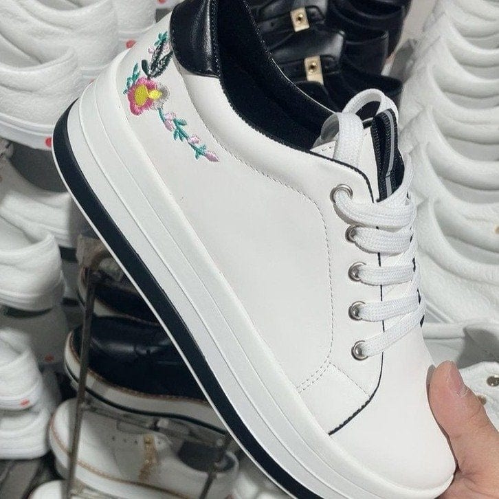 Women’s Floral Embroidery Sneakers - ShalayeFashion