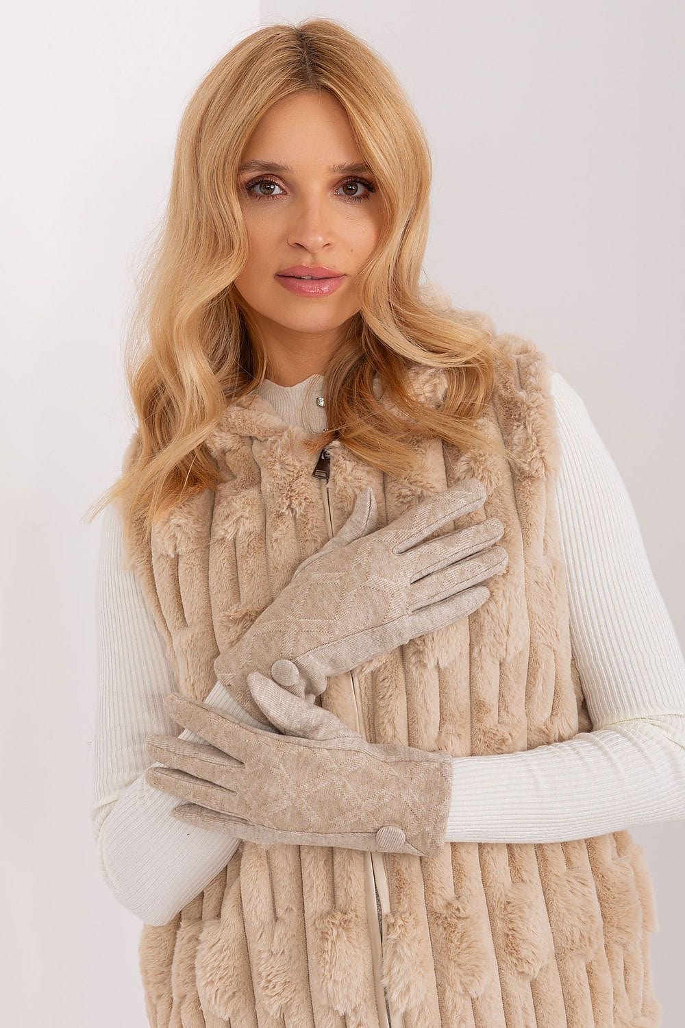 Women's Geometric Pattern Touchscreen Gloves - ShalayeFashion
