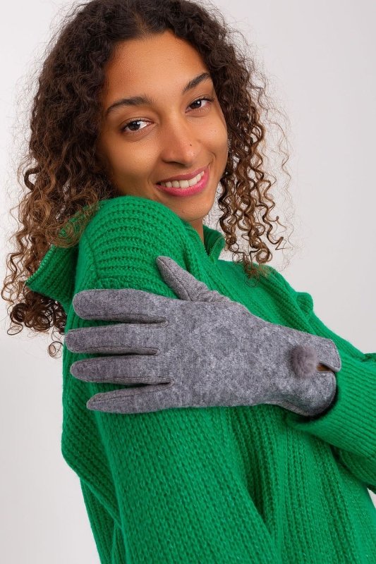 Women's Geometric Pattern Touchscreen Gloves Pom - Poms - ShalayeFashion
