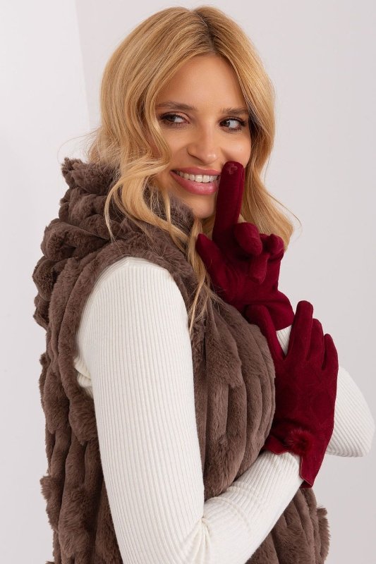 Women's Geometric Pattern Touchscreen Gloves Pom - Poms - ShalayeFashion