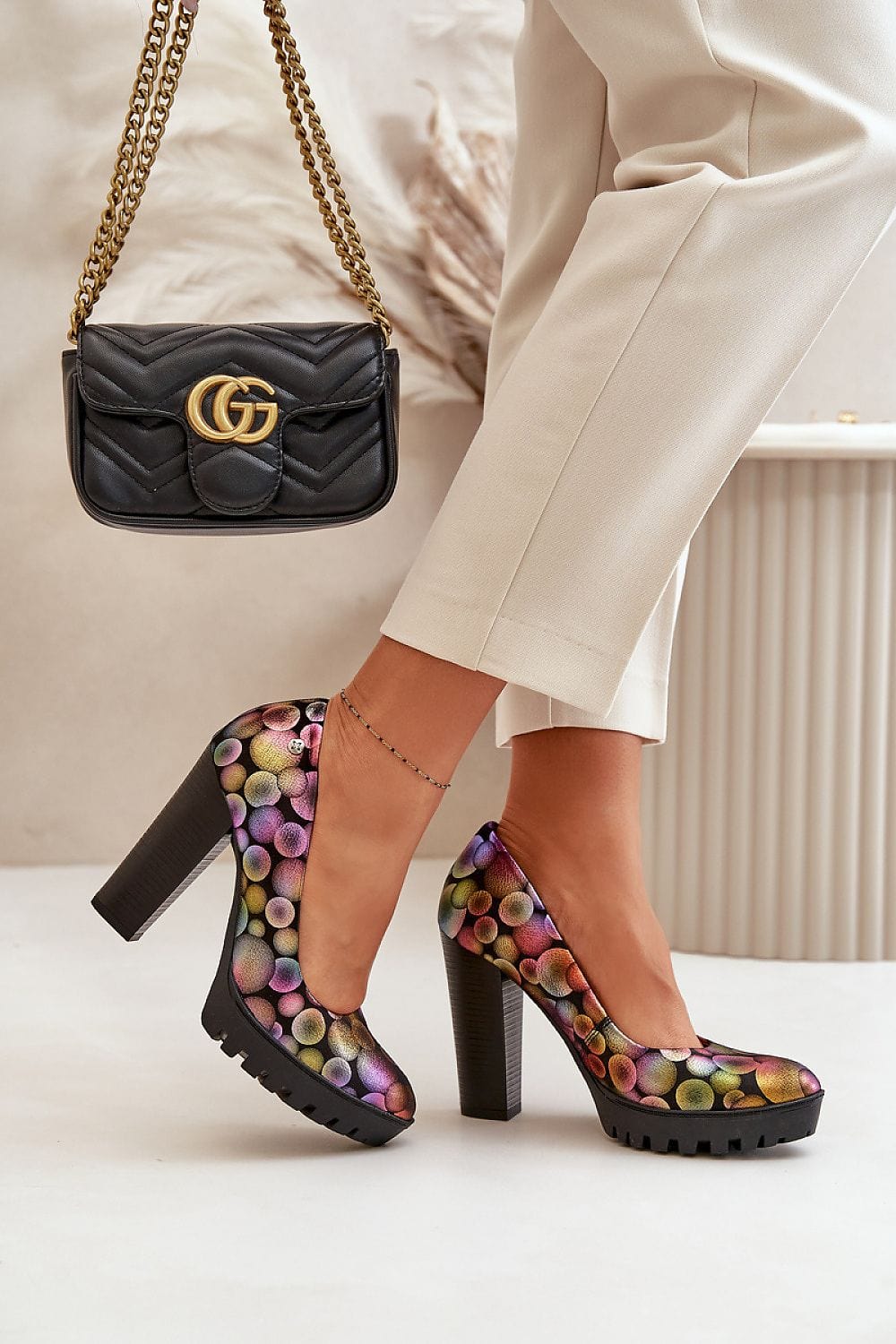 Women’s Handmade Leather Platform Pumps - ShalayeFashion