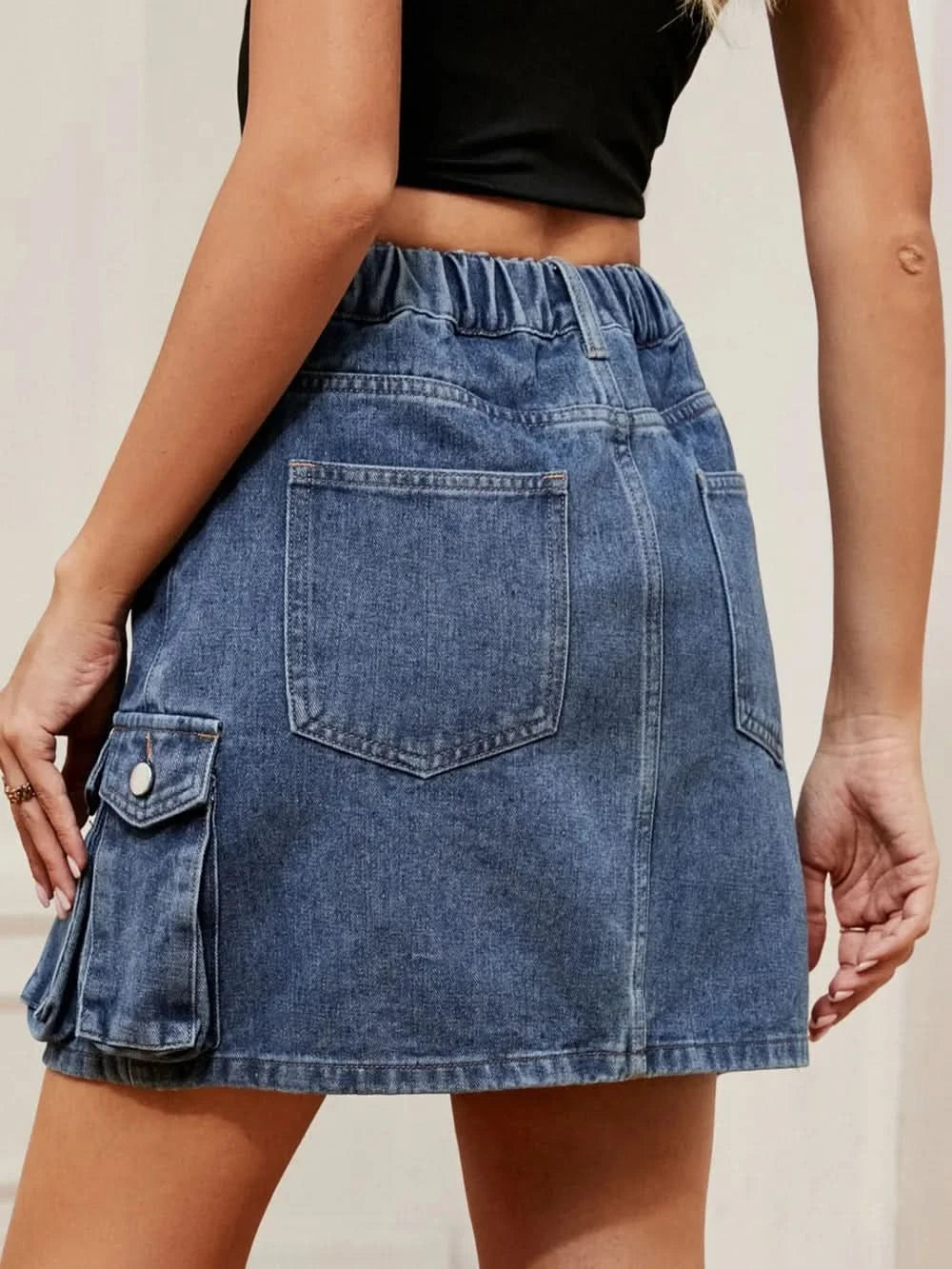 Women’s High Waist Classic Denim Skirt - ShalayeFashion