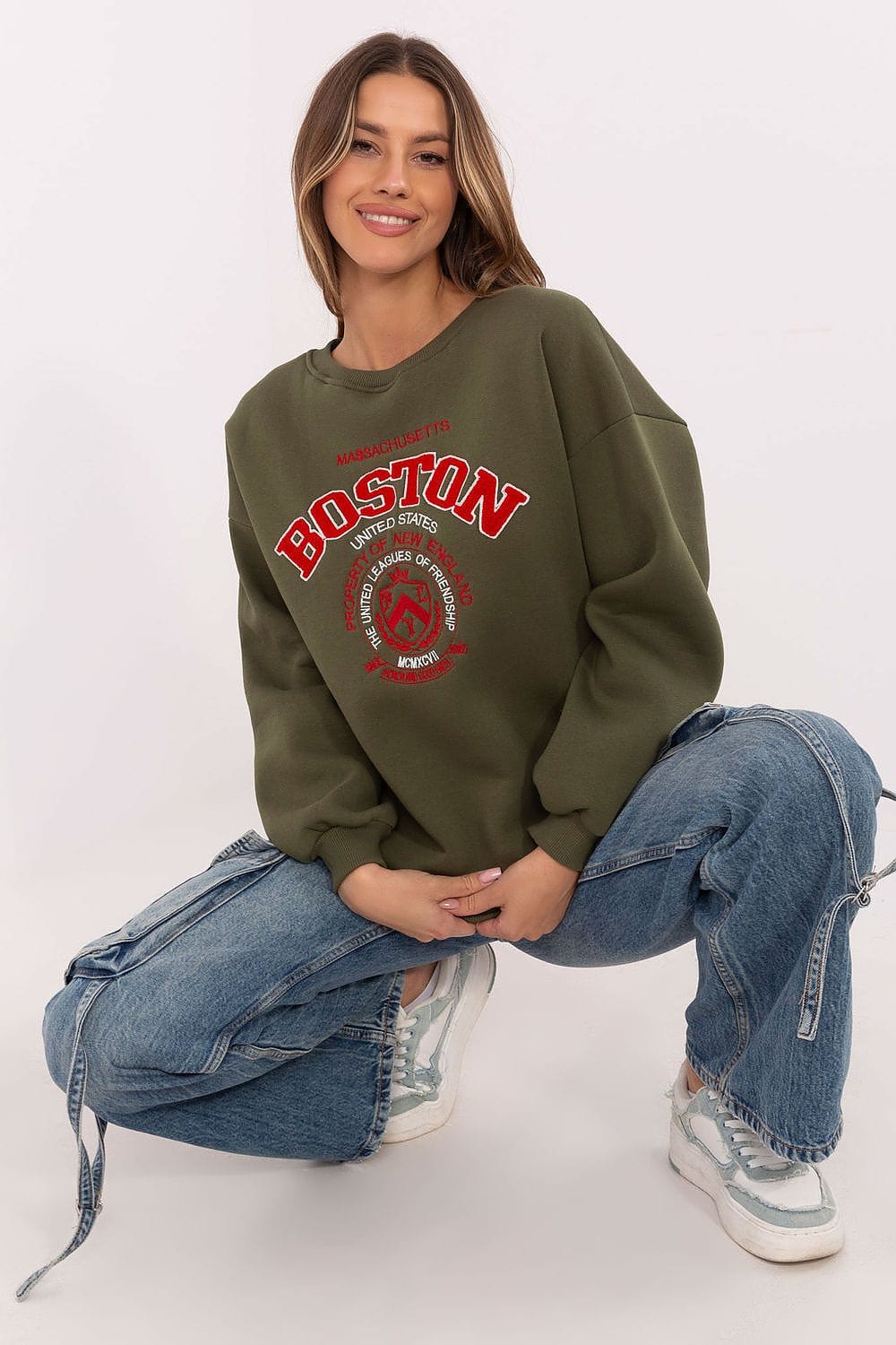 Women’s Insulated Patch Cotton Sweatshirt - ShalayeFashion
