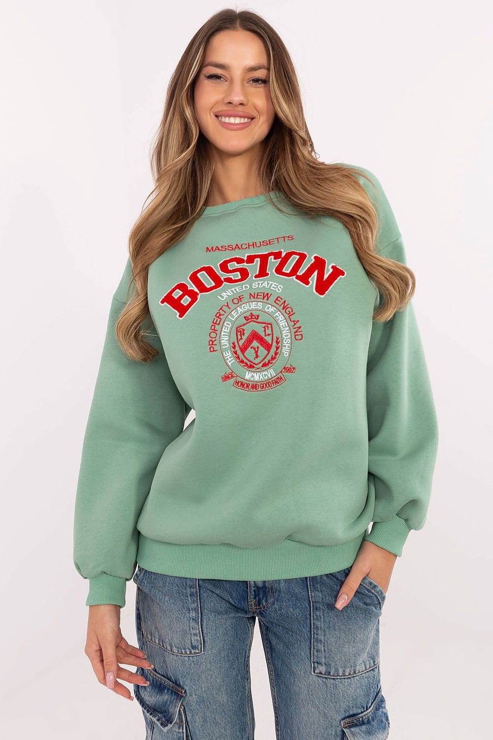 Women’s Insulated Patch Cotton Sweatshirt - ShalayeFashion