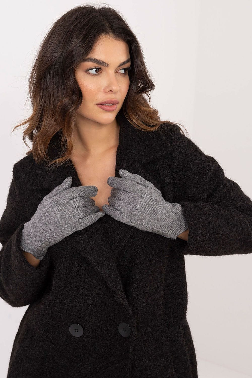 Women's Insulated Smooth Touchscreen Gloves Buttons - ShalayeFashion