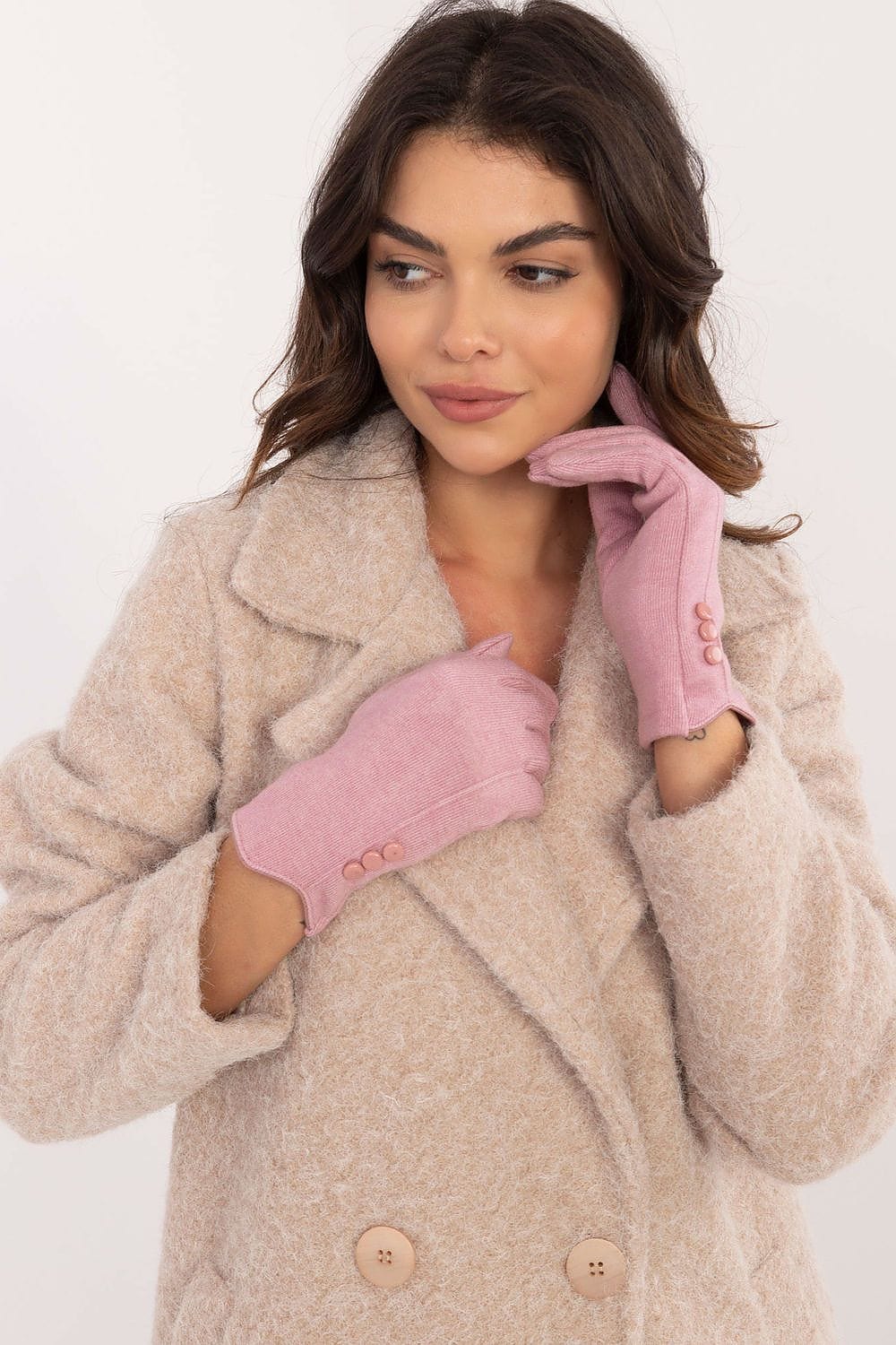 Women's Insulated Smooth Touchscreen Gloves Buttons - ShalayeFashion