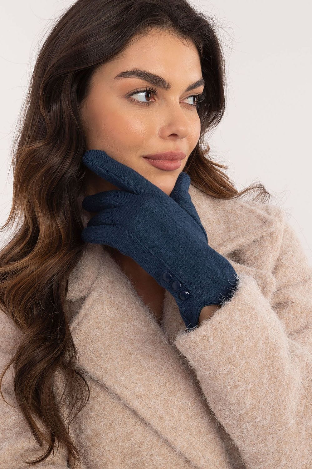 Women's Insulated Smooth Touchscreen Gloves Buttons - ShalayeFashion