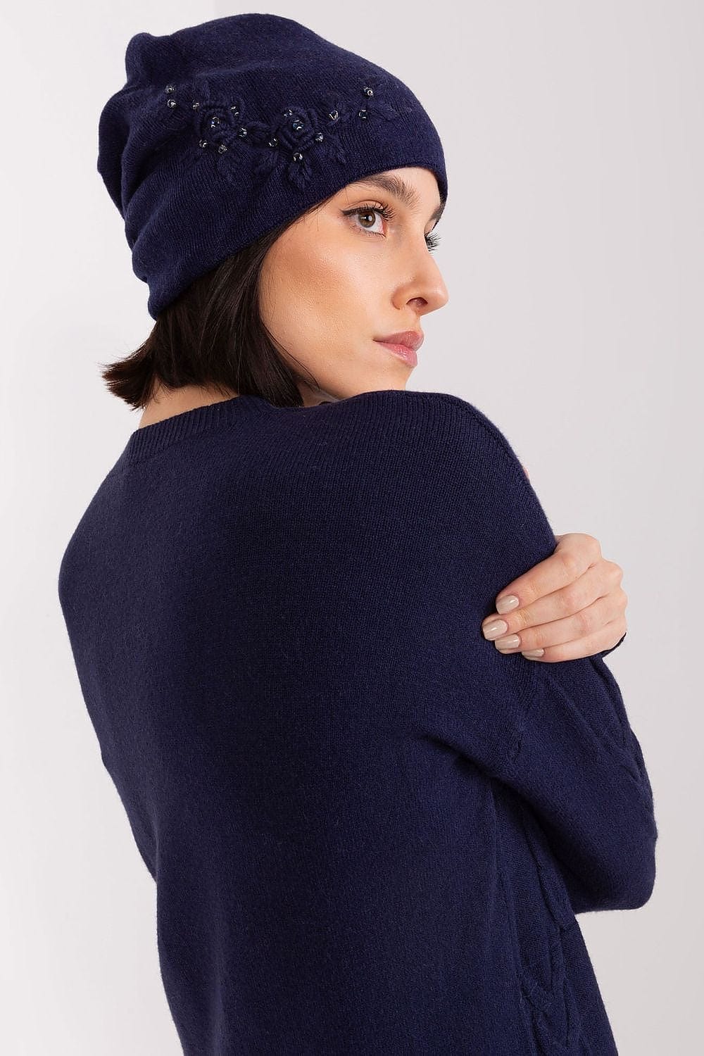 Women's Knit Winter Hat Applique - ShalayeFashion