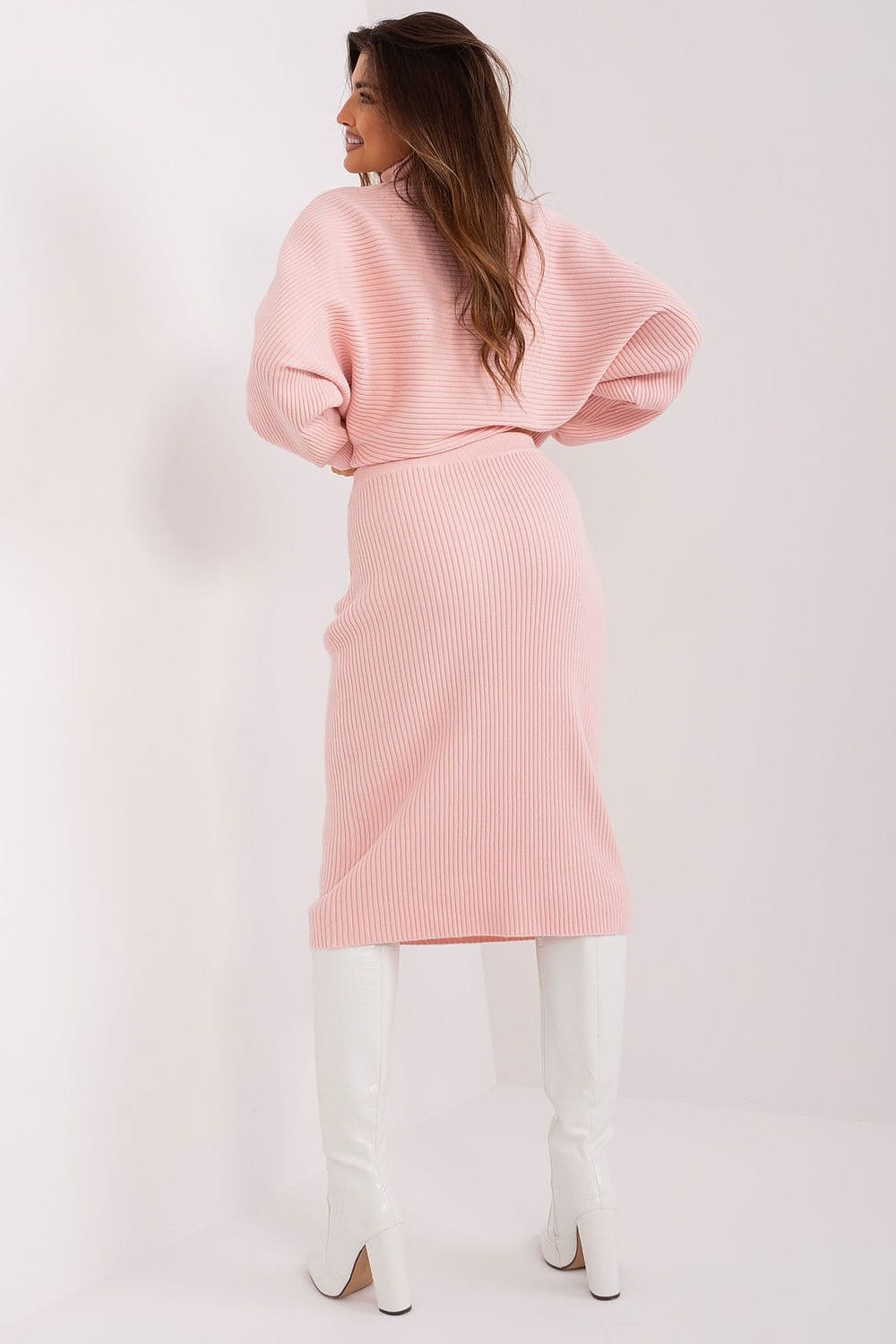 Women's Knitted Midi Skirt Ribbed - ShalayeFashion