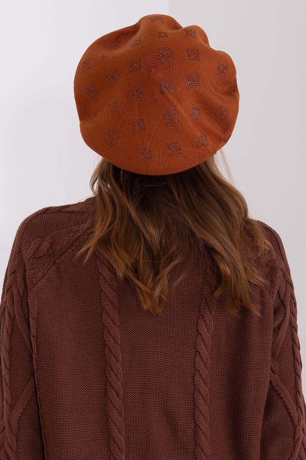 Women's Knitted Rhinestone Beret - ShalayeFashion