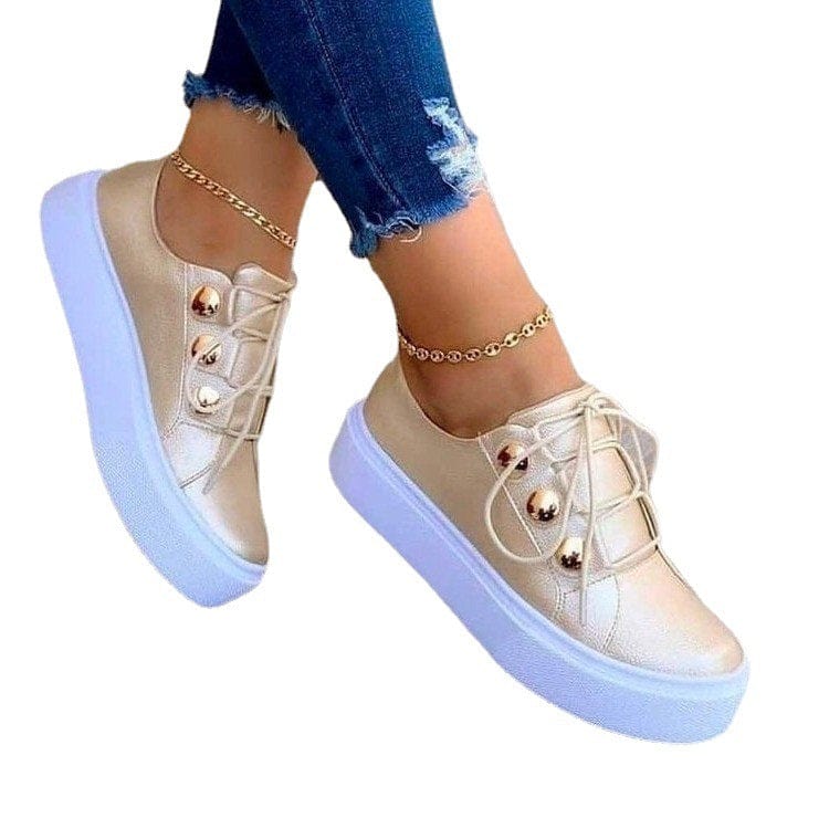 Women’s Lace - Up Rivet Casual Sneakers - ShalayeFashion