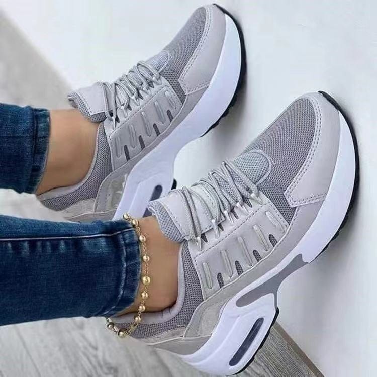 Women’s Lace - Up Wedge Heel Sneakers - ShalayeFashion