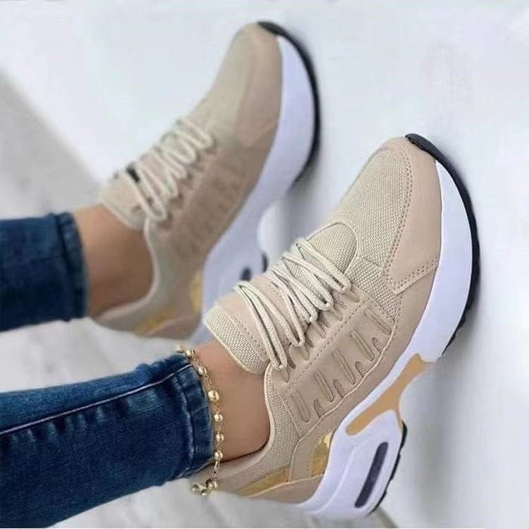 Women’s Lace - Up Wedge Heel Sneakers - ShalayeFashion