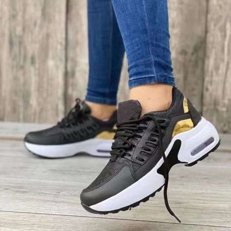 Women’s Lace - Up Wedge Heel Sneakers - ShalayeFashion