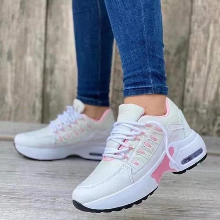 Women’s Lace - Up Wedge Heel Sneakers - ShalayeFashion