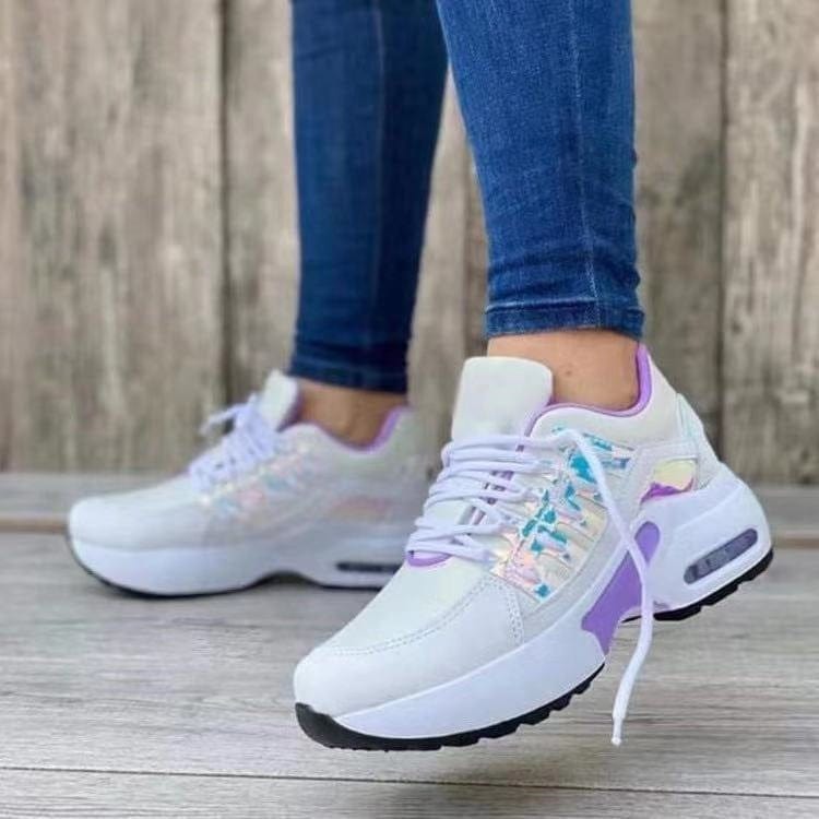 Women’s Lace - Up Wedge Heel Sneakers - ShalayeFashion