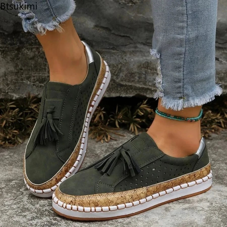 Women’s Leather Slip - On Loafers - ShalayeFashion
