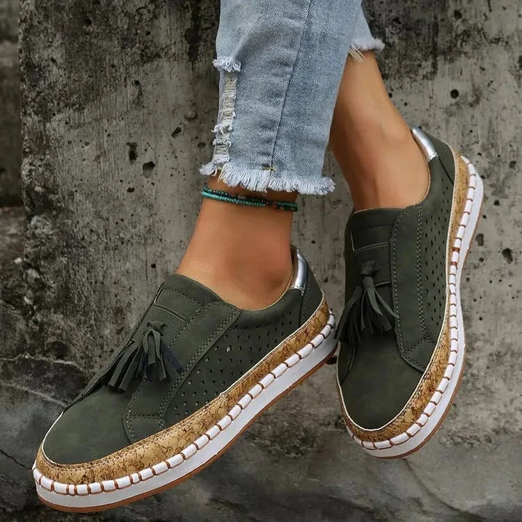 Women’s Leather Slip - On Loafers - ShalayeFashion