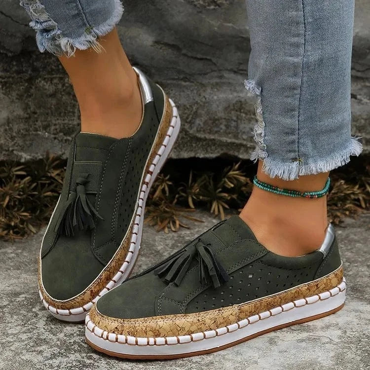 Women’s Leather Slip - On Loafers - ShalayeFashion