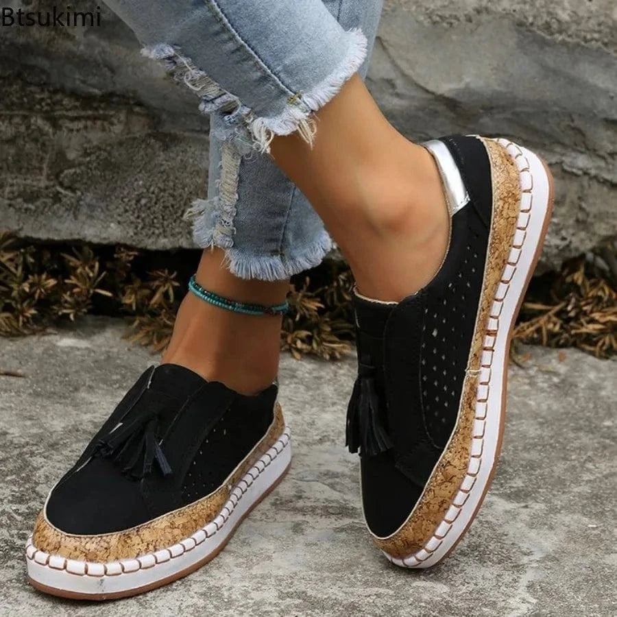 Women’s Leather Slip - On Loafers - ShalayeFashion