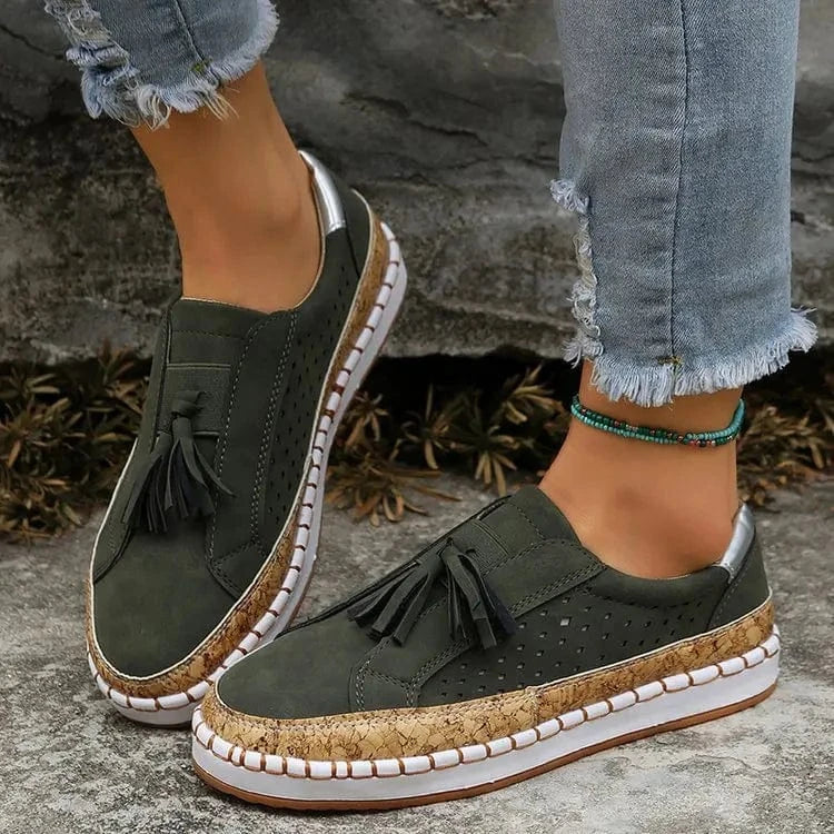 Women’s Leather Slip - On Loafers - ShalayeFashion