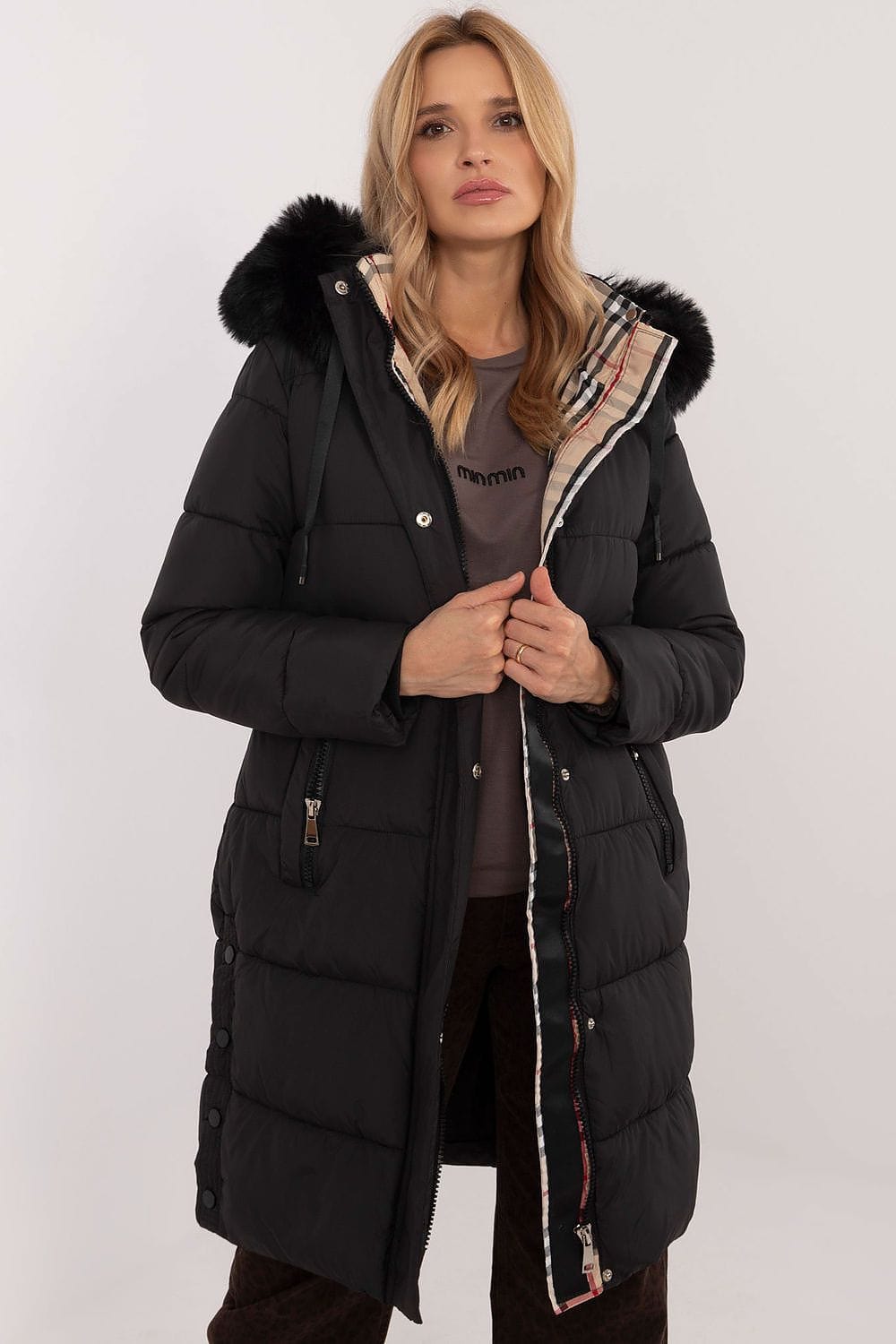 Women’s Long Quilted Winter Hooded Jacket - ShalayeFashion