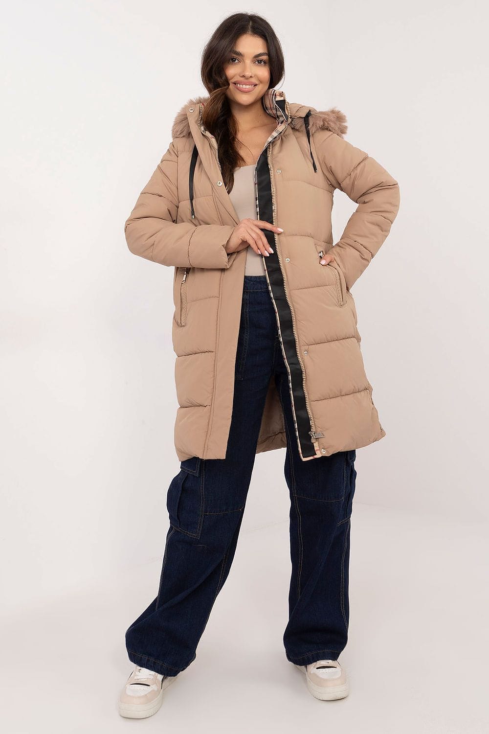 Women’s Long Quilted Winter Hooded Jacket - ShalayeFashion