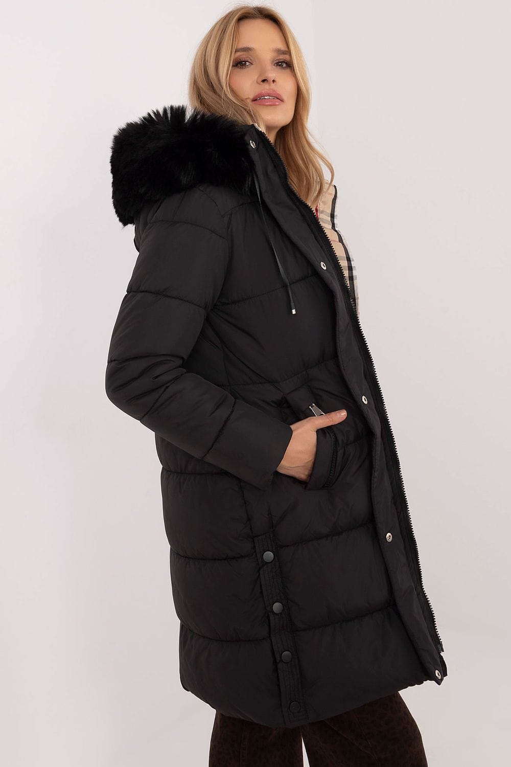 Women’s Long Quilted Winter Hooded Jacket - ShalayeFashion