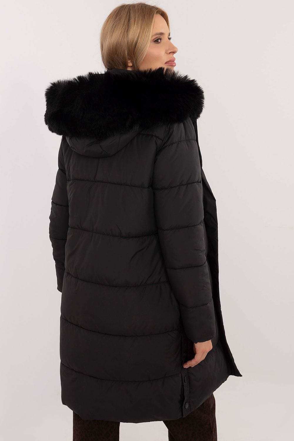 Women’s Long Quilted Winter Hooded Jacket - ShalayeFashion