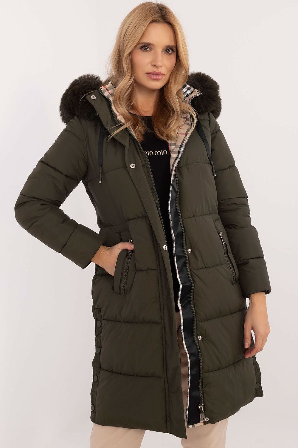 Women’s Long Quilted Winter Hooded Jacket - ShalayeFashion