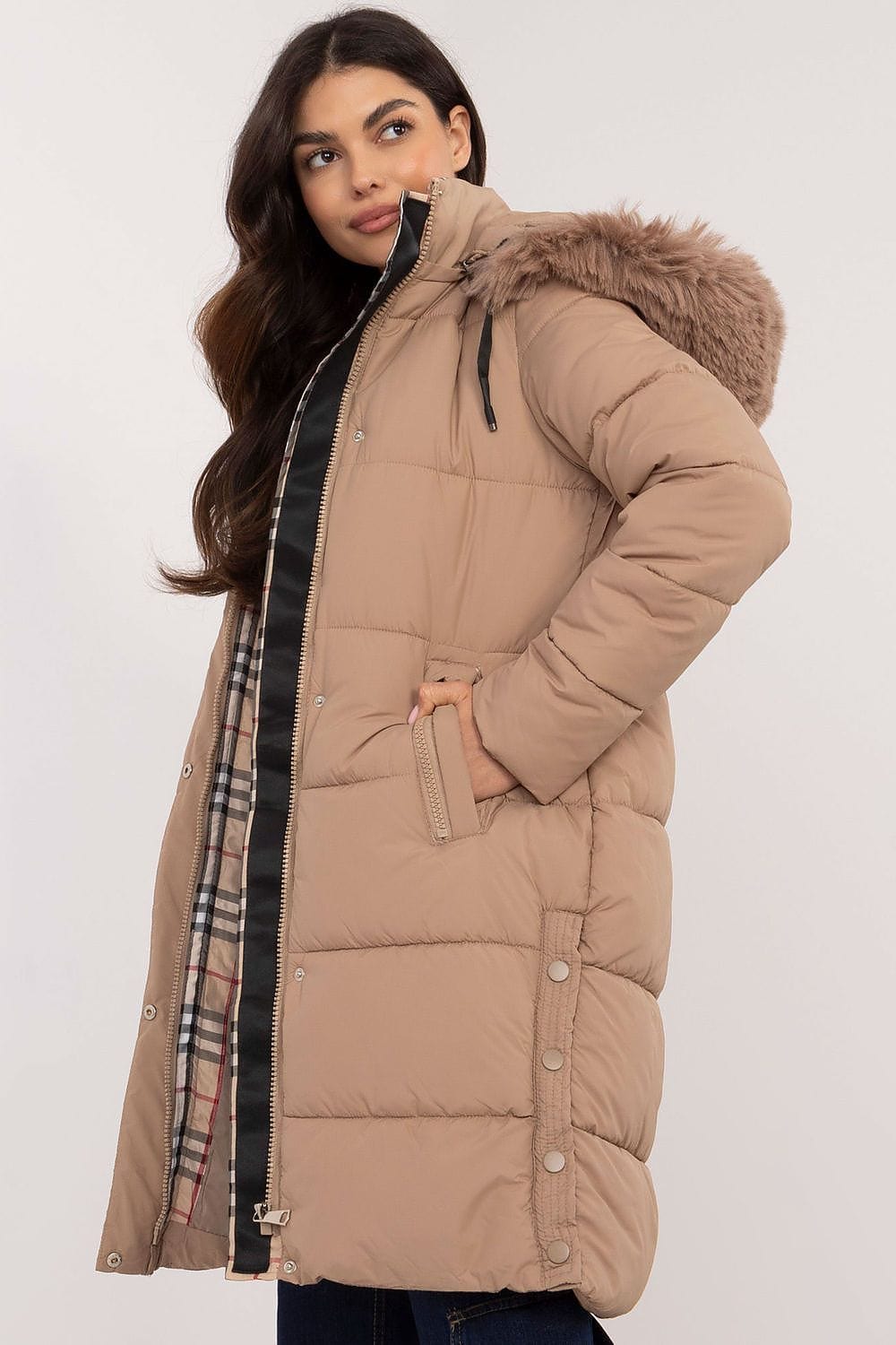 Women’s Long Quilted Winter Hooded Jacket - ShalayeFashion