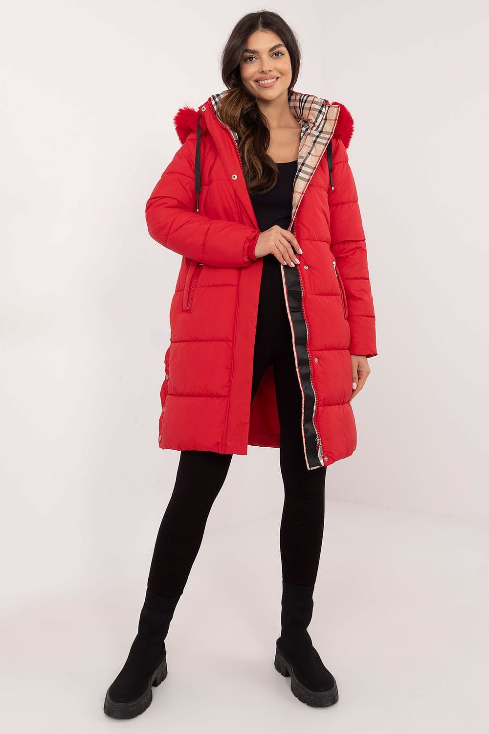 Women’s Long Quilted Winter Hooded Jacket - ShalayeFashion