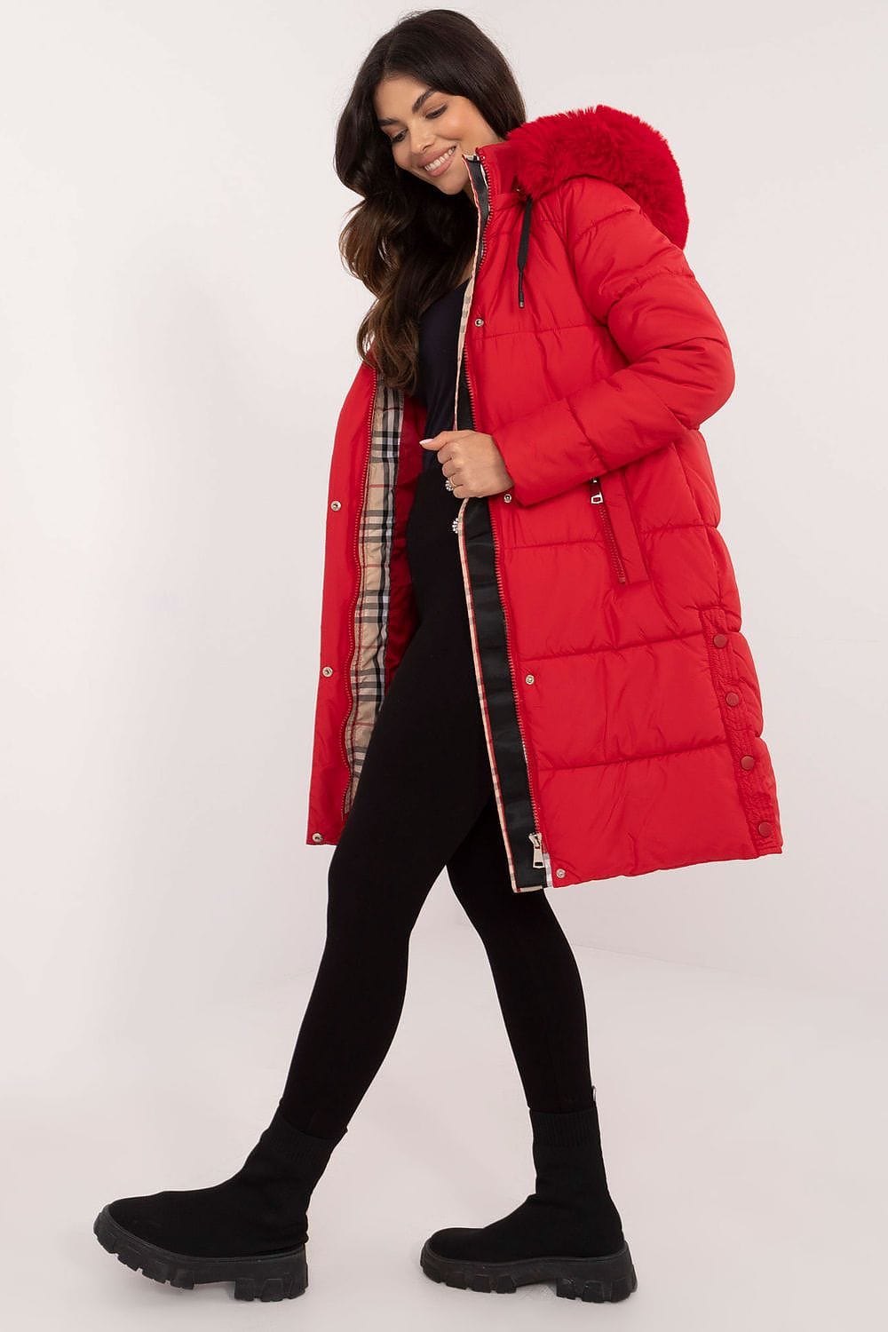 Women’s Long Quilted Winter Hooded Jacket - ShalayeFashion