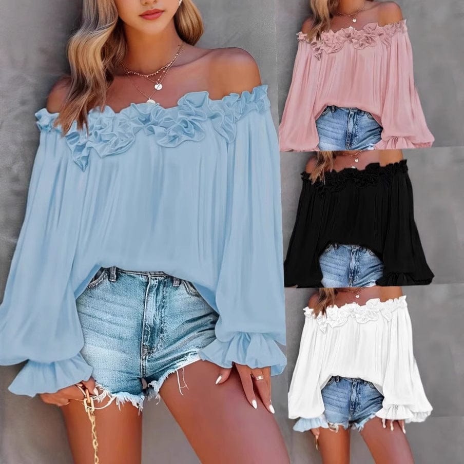Women’s Off - Shoulder Long Sleeve Top - ShalayeFashion
