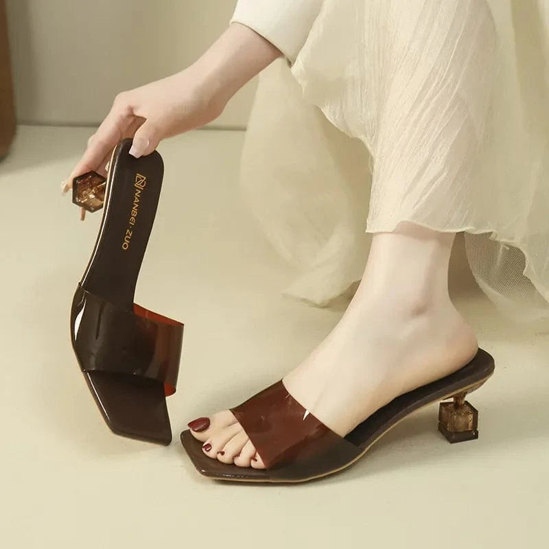 Women's Open Toe Kitten Heels Sandals - ShalayeFashion