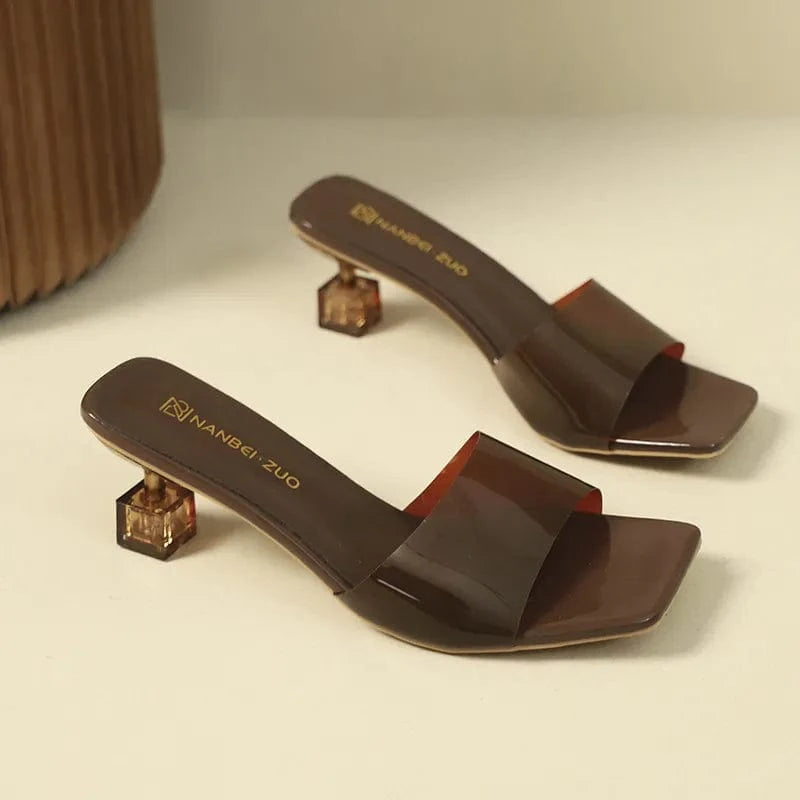 Women's Open Toe Kitten Heels Sandals - ShalayeFashion