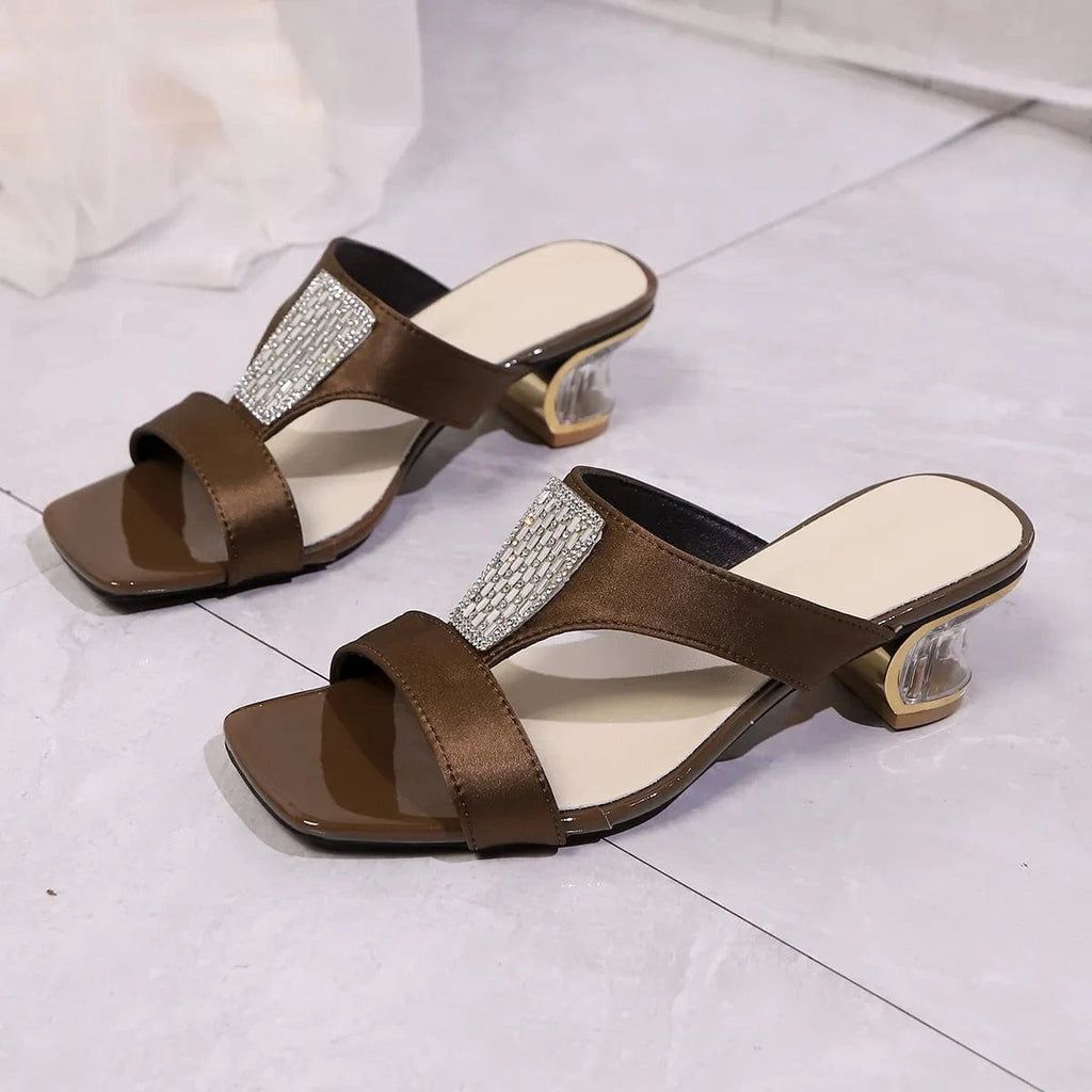 Women's Open Toe Low Heels Block Style - ShalayeFashion