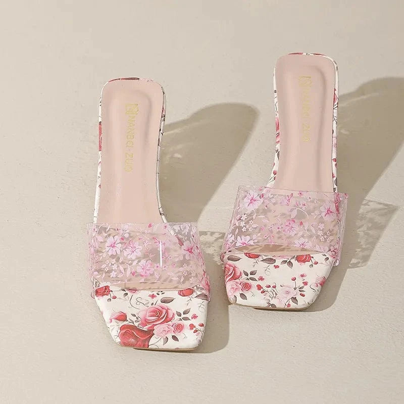 Women's Open Toe Mid Heels Block Comfort - ShalayeFashion