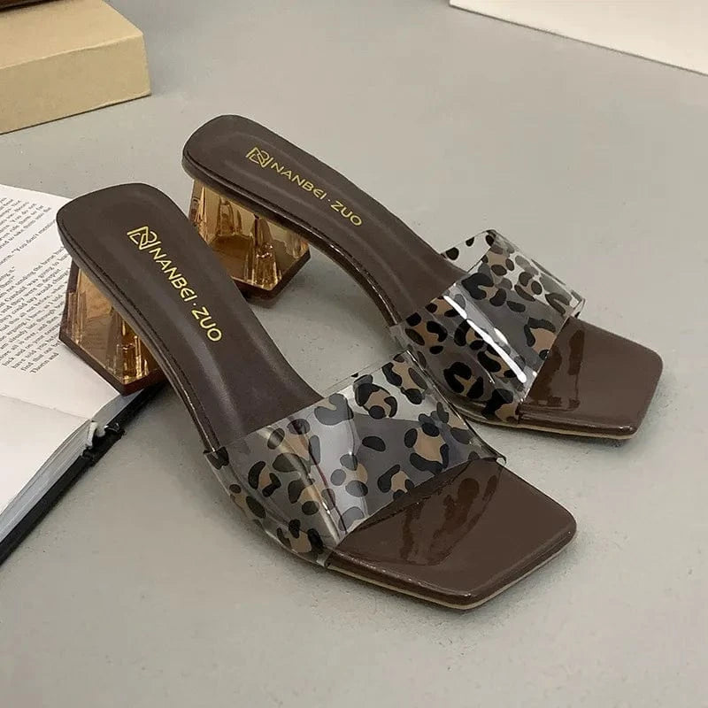Women's Open Toe Mid Heels Block Comfort - ShalayeFashion