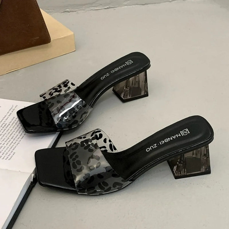 Women's Open Toe Mid Heels Block Comfort - ShalayeFashion