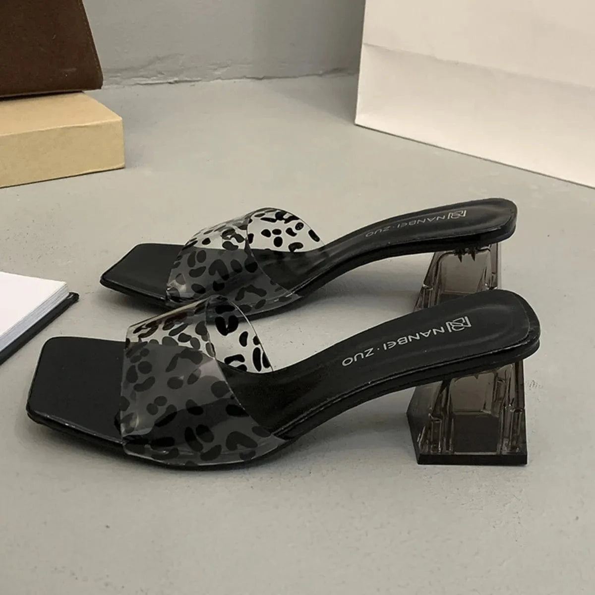 Women's Open Toe Mid Heels Block Comfort - ShalayeFashion