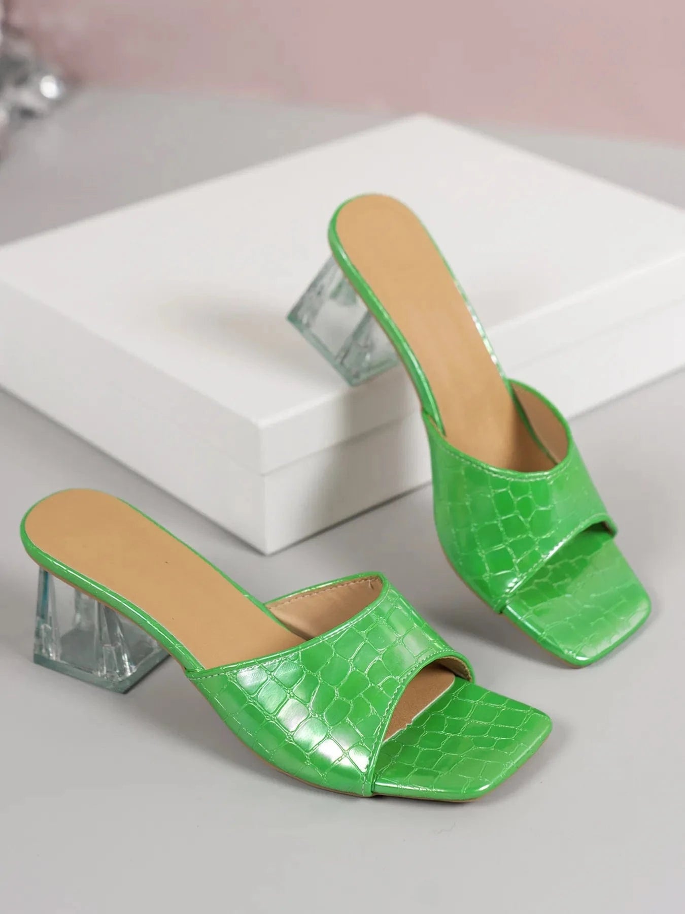 Women's Open Toe Mid Heels Block Sandals - ShalayeFashion