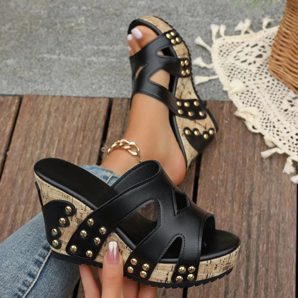 Women's Open Toe Wedge Sandals High - ShalayeFashion